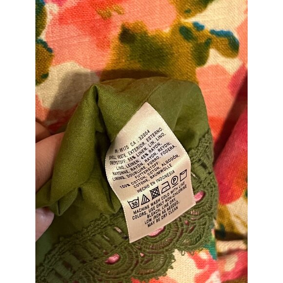 Anthropologie Postmark Blushing Olena Cotton Linen Dress Women's Size 4 Excellen - Picture 3 of 4